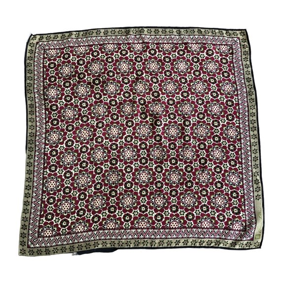 Vintage Anne Klein Hand Rolled Silk Novelty Print Scarf - Picture 1 of 5